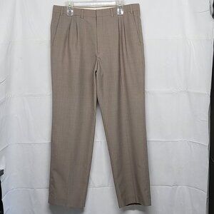 Vintage Fletcher Jones Mens Dress Pants 34 X 31 Wool Blend Pleated Washable